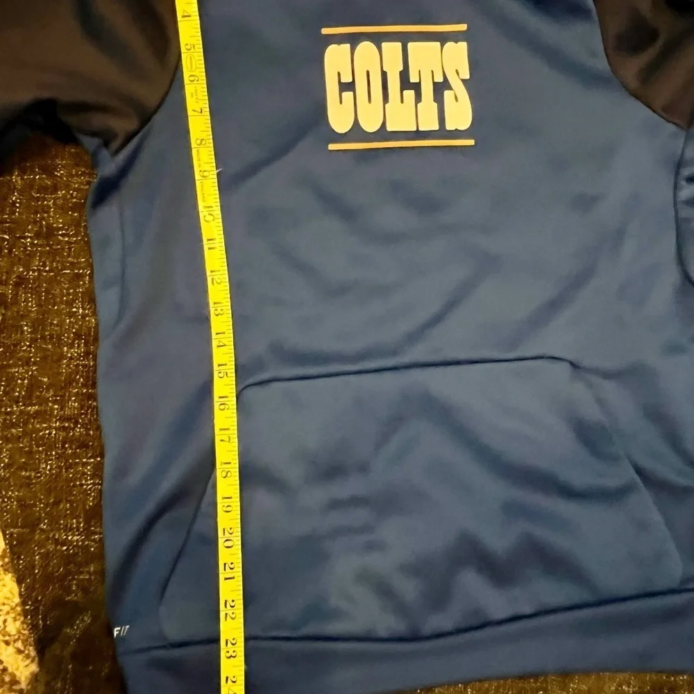 Nike thermal fit NFL colts hoodie adult SZ SM Navy sleeve & hood royal blue body